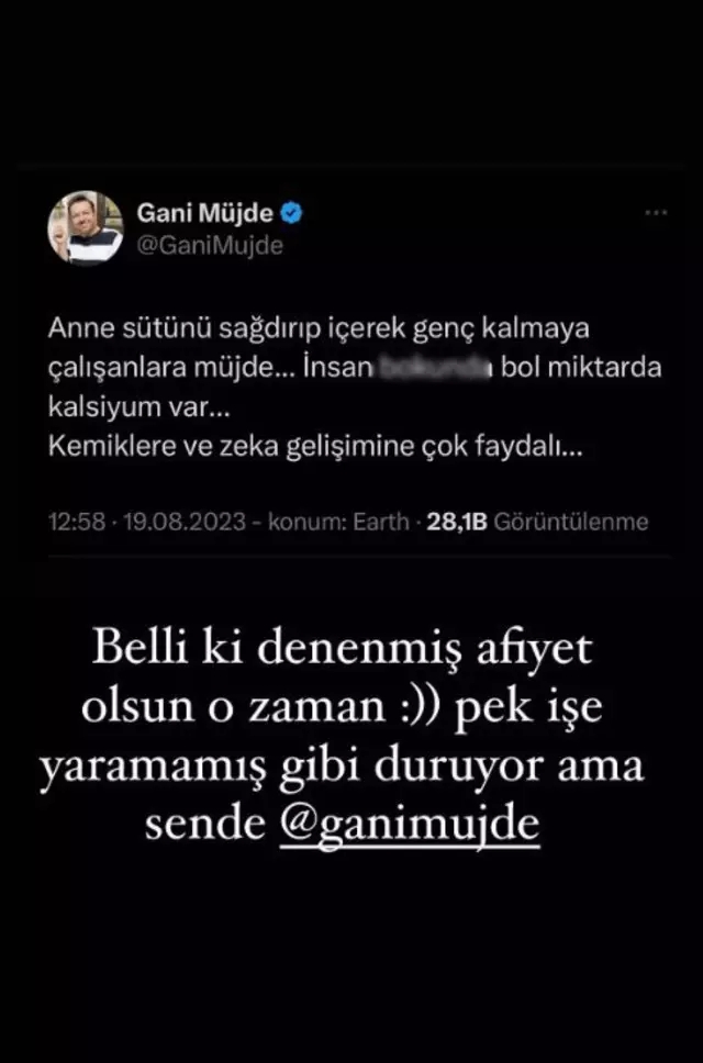 Gani Müjde, Anne Sütü İçen Selen Görgüzel İçin Dışkı Tavsiye Etti!