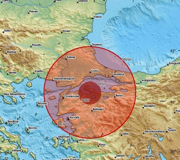 Marmara Denizi Balıkesir Açıklarında 4.1 Büyüklüğünde Deprem!