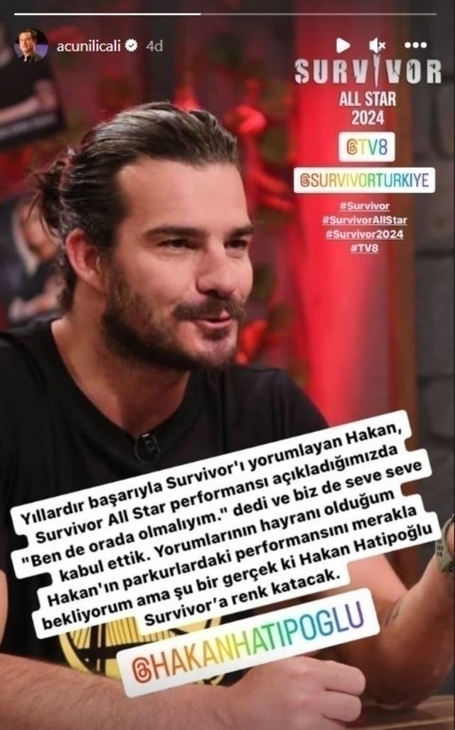 Hakan Hatipoğlu Survivor All Star Kadrosuna Dahil Oldu, Acun Ilıcalı'dan Açıklama Geldi!