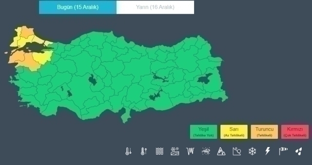 Meteoroloji'den İstanbul Ve 7 İl İçin Kuvvetli Yağış Uyarısı! 15 Aralık 2023 Hava Durumu