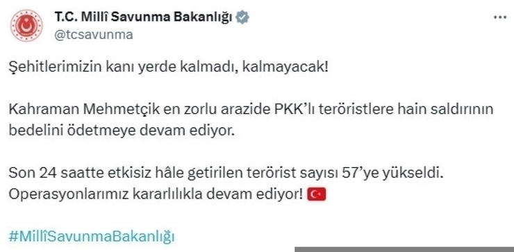 Irak'ın Kuzeyinde 57 Terörist Öldürüldü! Şehitlerin Kanı Yerde Kalmadı...