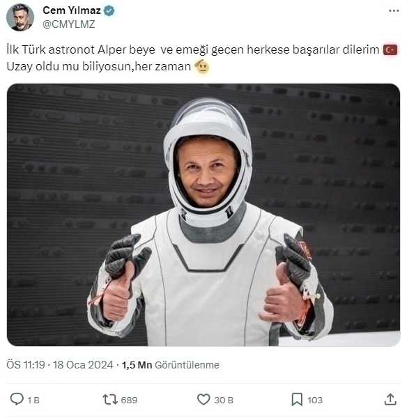 Türkiye'nin İlk Astronotu Alper Gezeravcı'ya Ünlülerden Destek!