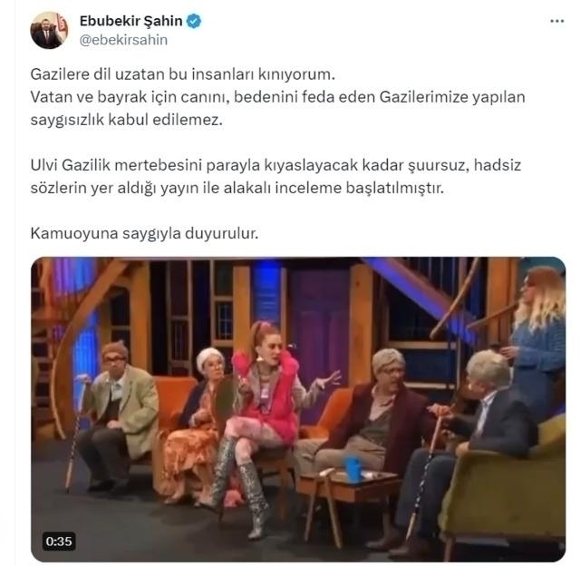 Rtük, Güldür Güldür Show'un Gazilere Dil Uzattığı Skeci İncelemeye Aldı