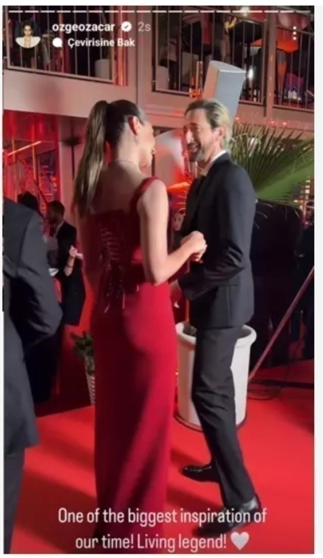 Özge Özacar, Cannes'ta Adrien Brody İle Buluştu