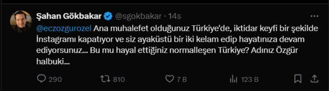 Şahan Gökbakar, Özgür Özel’i sert bir dille eleştirdi: “Bu mu hayal ettiğiniz normalleşen Türkiye?”