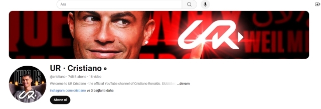 Cristiano Ronaldo'nun YouTube Kanalı "UR Cristiano" Bir Milyon Abone Hedefini Geçti!