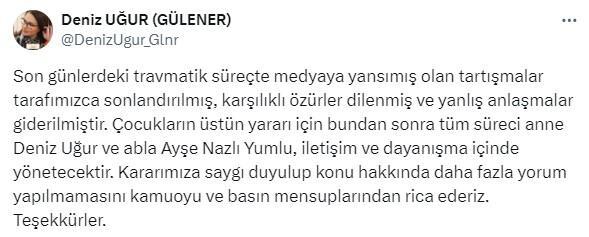 "Deniz Uğur, Nilüfer ve Kızı Hakkındaki İddiaları Geri Çekti, Sorunlar Çözüldü"