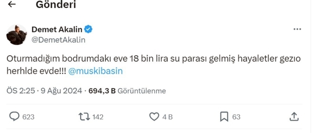 Demet Akalın'ın lüks villasına gelen 18 bin lira su faturasıyla şok yaşadı, açıklama geldi!