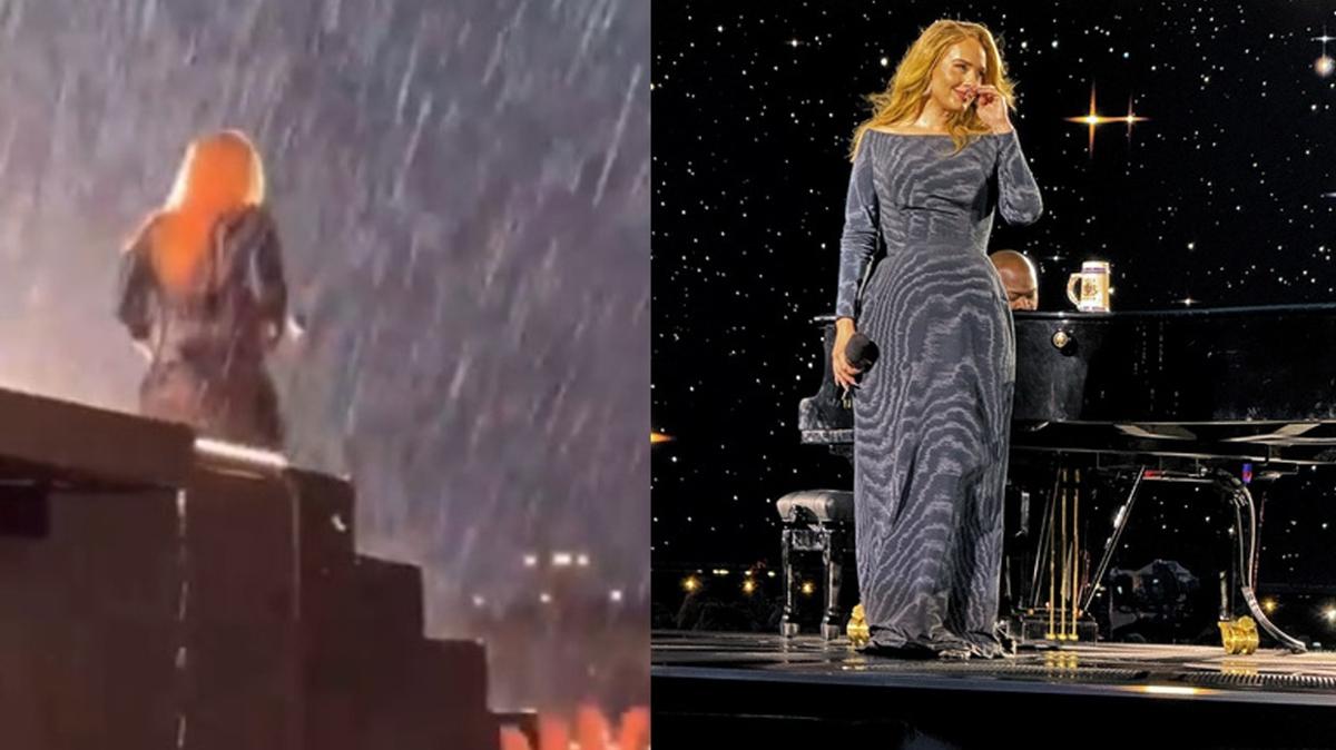 Adele Münih'teki Konserinde Yağmura Rağmen Performansına Devam Etti, Seyirciler Her Anını İzledi