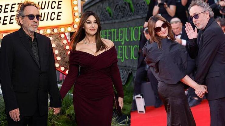 Tim Burton ve Monica Bellucci, Venedik Film Festivali'nde kırmızı halıda birlikte parladı