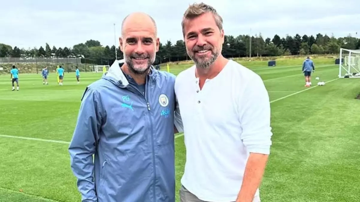 Pep Guardiola'nın Engin Altan Düzyatan'a sürprizi: Manchester City antrenmanında özel anlar yaşandı