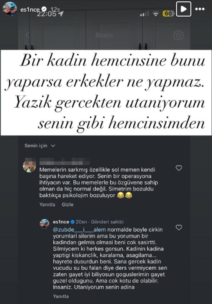 Esin Çepni, dekoltesine yapılan "sarkık" yorumuna sert tepki gösterdi!