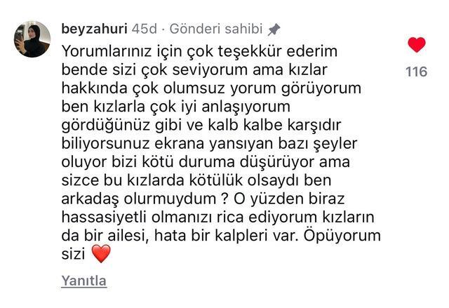 Beyza'dan Sosyal Medya Yorumlarına Tepki: Kadın Arkadaşları İçin Duyarlılık Çağrısı!