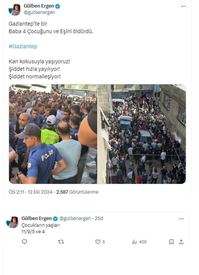 Gülben Ergen'den Gaziantep Aile Katliamına Tepki: "Kan Kokusu ile Yaşıyoruz!"