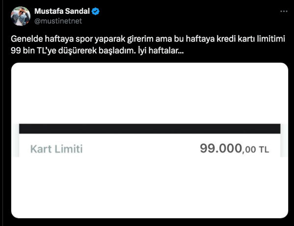 Mustafa Sandal, Savunma Harcamalarına Tepki Olarak Kredi Kartı Limitini Düşürdü