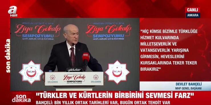 Bahçeli: Türk ve Kürtlerin Birbirini Sevmeleri Dini ve Siyasi Bir Zorunluluktur