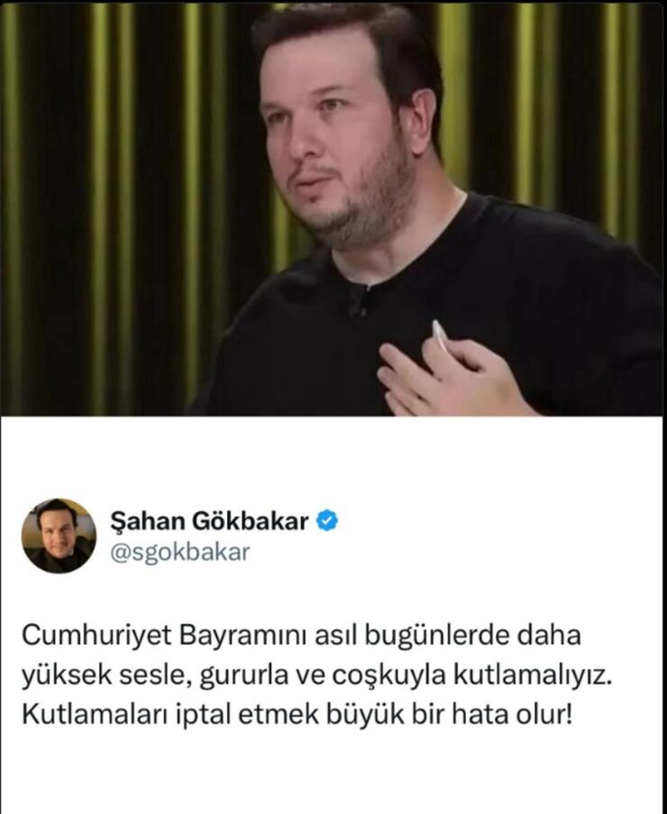 29 Ekim Kutlamaları İptal Edildi mi? Şahan Gökbakar'dan Yüksek Sesli Tepki Geldi