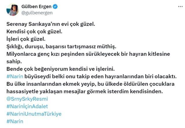 Gülben Ergen’den Serenay Sarıkaya’nın eviyle ilgili sert yorum: Narin konusunu açtı!