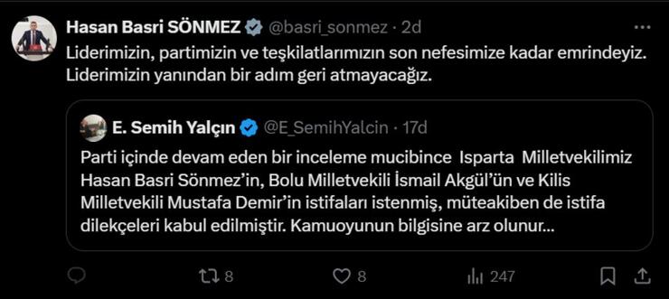 MHP'de İnceleme Süreci: 3 Milletvekili İstifa Etti, Liderlere Bağlılık Vurgusu Yapıldı