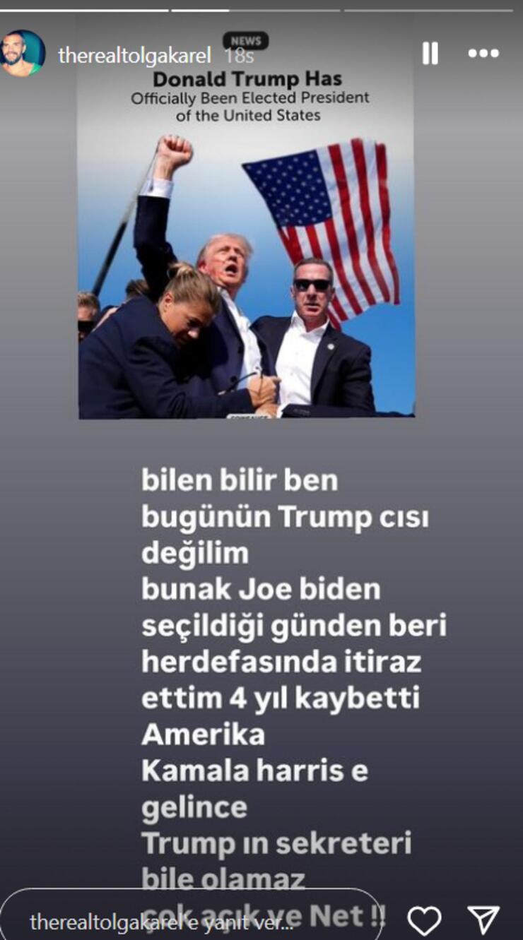 Tolga Karel, Amerika'da Trump'a destek vererek seçimdeki görüşlerini paylaştı