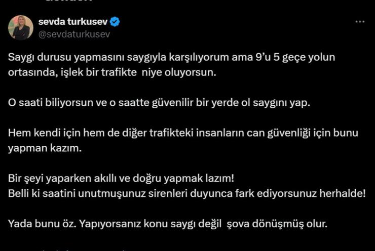 Sevda Türküsev'in Atatürk saygı duruşuna yönelik eleştirisi tepkilere yol açtı