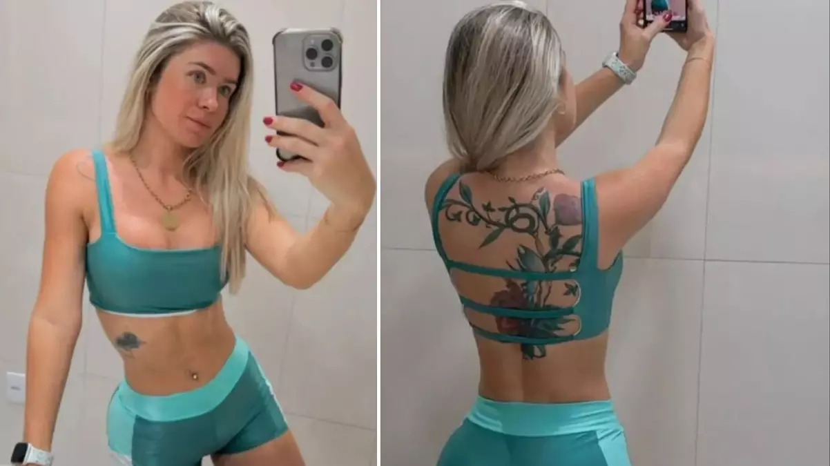 Brezilyalı model Debora Peixoto, oğlunu okula bırakırken giydiği şort ve spor...