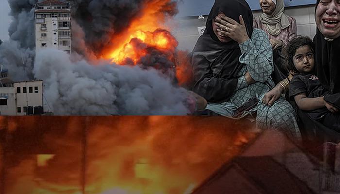 İsrail'in Gazze'ye düzenlediği hava saldırılarında Beit Lahiya'daki...