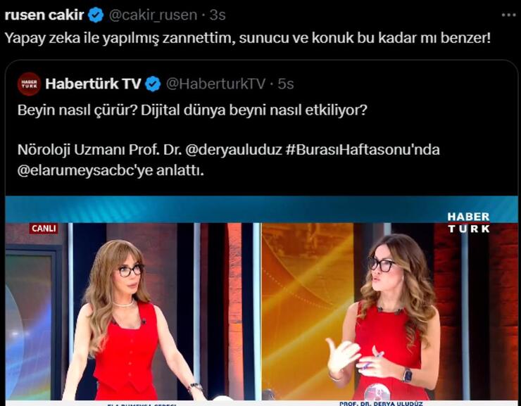 Ela Rumeysa Cebeci ve Derya Uludüz benzerlikleriyle sosyal medyayı salladı! Ruşen Çakır bile dayanamadı