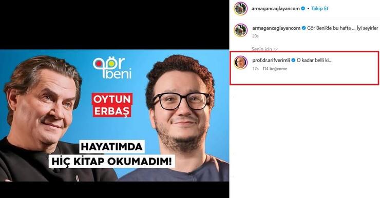 Oytun Erbaş'ın kitap okumadığını itirafı sosyal medyayı çalkaladı, Arif Verimli tepki gösterdi!