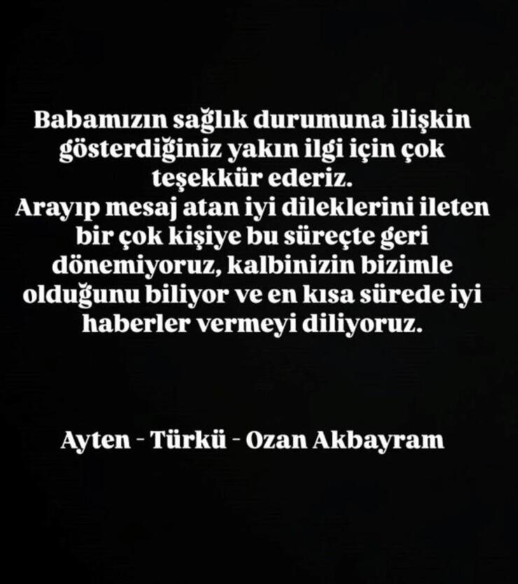 Edip Akbayram Hastanede Yoğun Bakımda, Kızı Türkü Akbayram Hayranlarına Durumu Açıkladı!