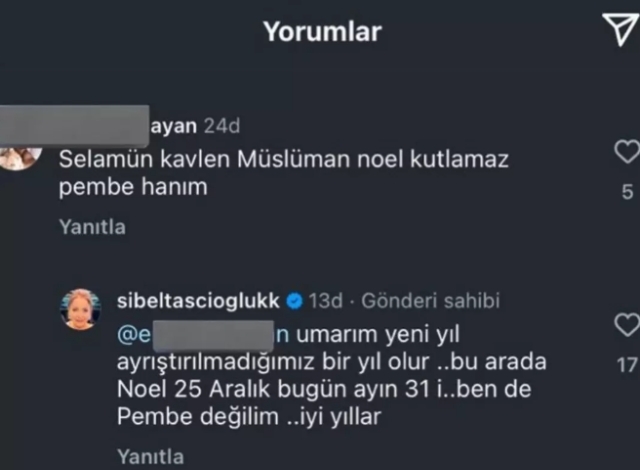 Sibel Taşçıoğlu'ndan Noel tartışmalarına yanıt: Yılın ayrıştırmalardan uzak geçmesi dileği