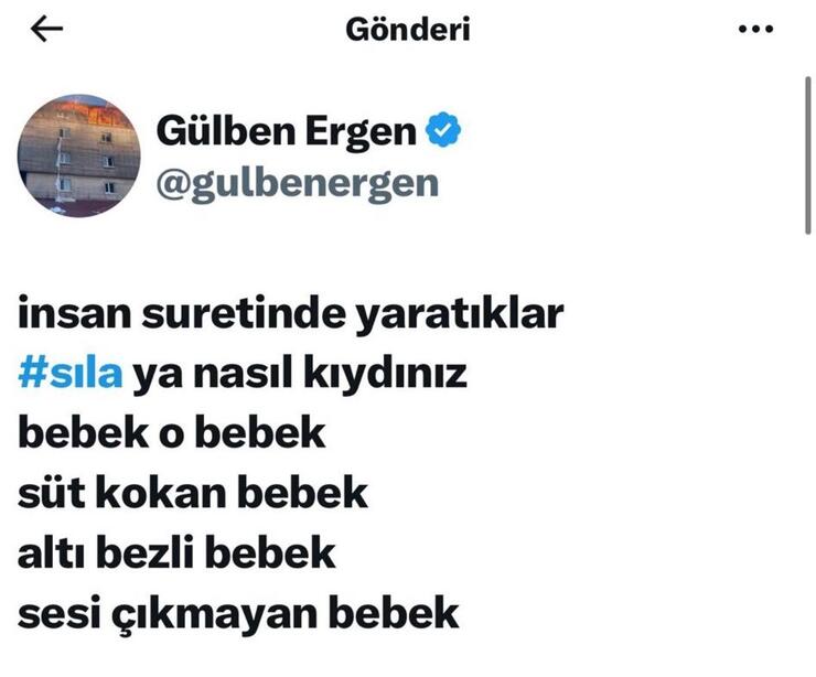 Gülben Ergen, Sıla Bebek paylaşımı nedeniyle savcılığa çağrıldı