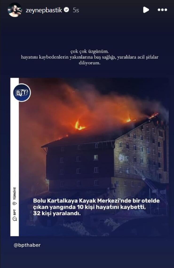 Kartalkaya'daki yangın faciasında ölü sayısı 76'ya yükseldi, ünlüler taziye mesajlarıyla destek verdi.