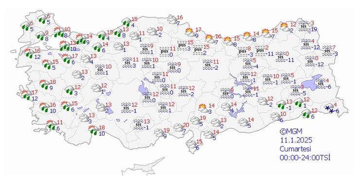 İstanbul için sağanak yağış uyarısı yapıldı, yurt genelinde sis ve buzlanma etkili olacak!