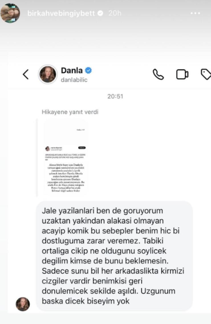 Danla Bilic, en yakın dostu Ala Tokel'i sosyal medyadan sildi!