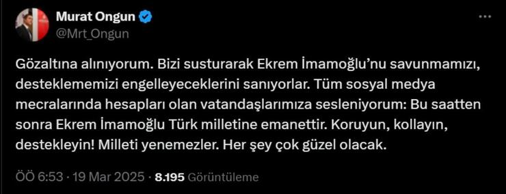 İBB Başkanı Ekrem İmamoğlu ve Danışmanı Gözaltına Alındı! Başsavcılıktan Açıklama Geldi